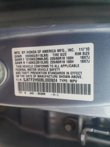 Photo 10 from auction – 2011 HONDA ACCORD CRO with VIN 5J6TF2H50BL000924