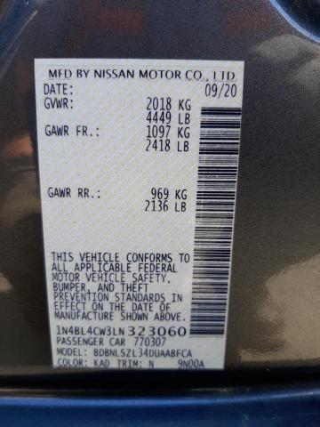 Photo 10 from auction – 2020 NISSAN ALTIMA SR with VIN 1N4BL4CW3LN323060