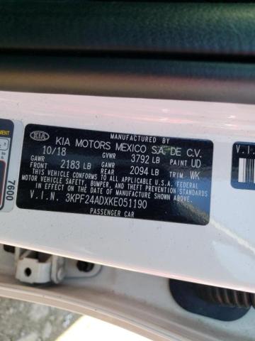 Photo 10 from auction – 2019 KIA FORTE FE with VIN 3KPF24ADXKE051190