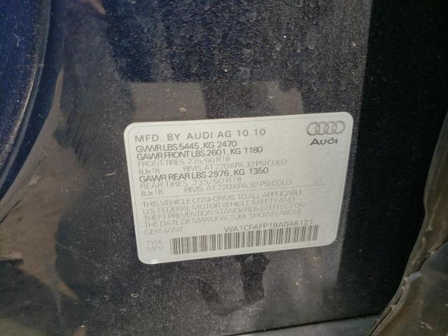 Photo 10 from auction – 2011 AUDI Q5 PREMIUM with VIN WA1CFAFP1BA048121