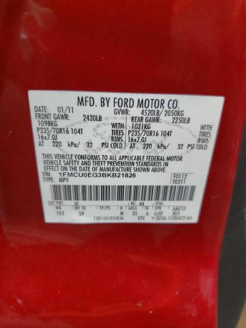 Photo 10 from auction – 2011 FORD ESCAPE LIM with VIN 1FMCU0EG3BKB21826