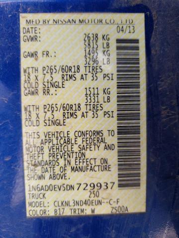 Photo 10 from auction – 2013 NISSAN FRONTIER S with VIN 1N6AD0EV5DN729937