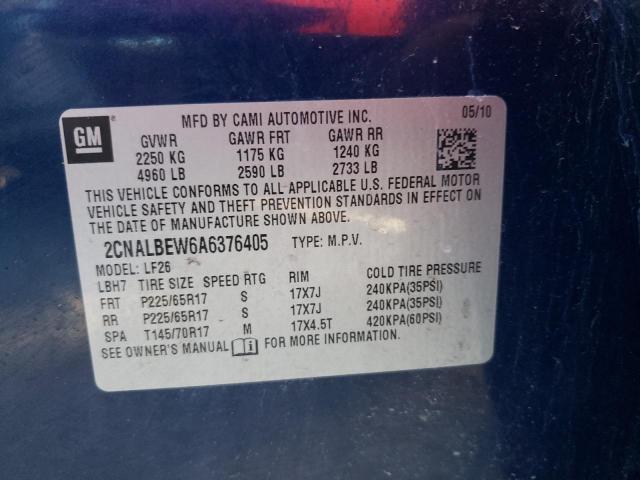 Photo 10 from auction – 2010 CHEVROLET EQUINOX LS with VIN 2CNALBEW6A6376405