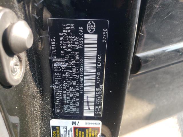 Photo 10 from auction – 2009 TOYOTA CAMRY BASE with VIN 4T1BE46K49U339520