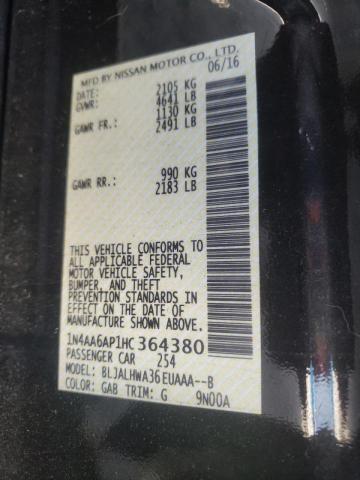 Photo 10 from auction – 2017 NISSAN MAXIMA 3.5 with VIN 1N4AA6AP1HC364380