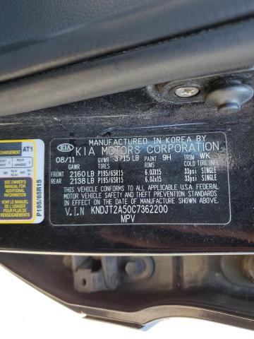 Photo 10 from auction – 2012 KIA SOUL with VIN KNDJT2A50C7362200