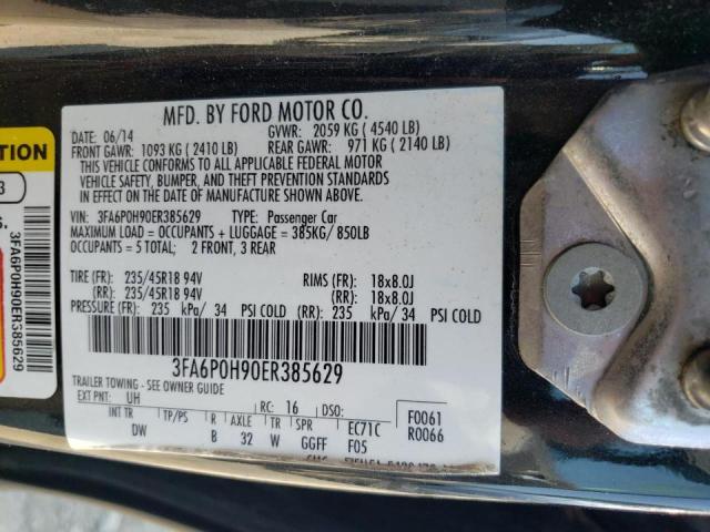 Photo 10 from auction – 2014 FORD FUSION SE with VIN 3FA6P0H90ER385629