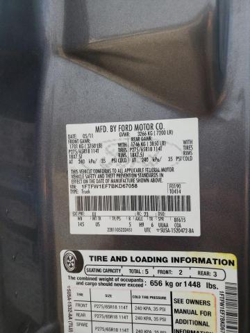 Photo 10 from auction – 2011 FORD F150 SUPER with VIN 1FTFW1EF7BKD67058