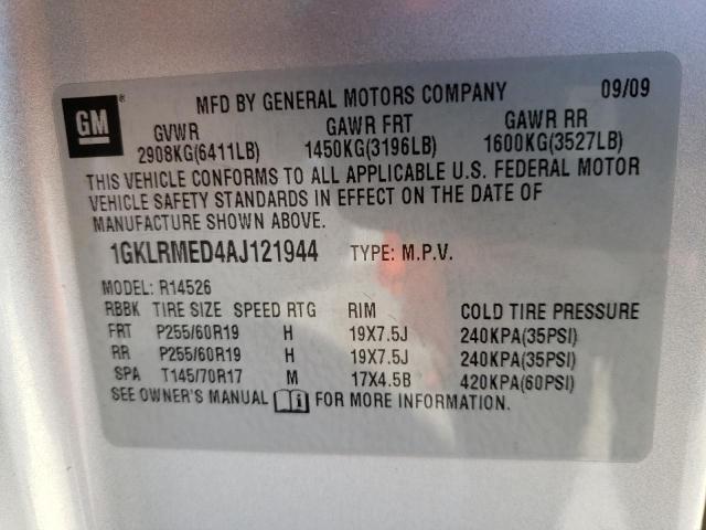 Photo 10 from auction – 2010 GMC ACADIA SLT with VIN 1GKLRMED4AJ121944