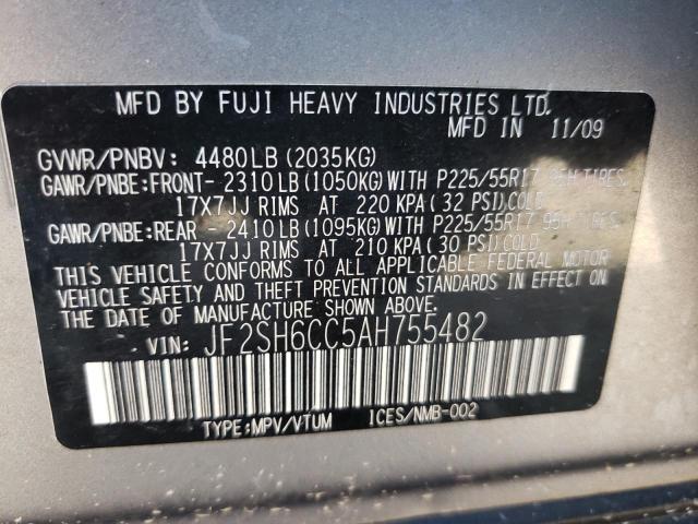 Photo 10 from auction – 2010 SUBARU FORESTER 2 with VIN JF2SH6CC5AH755482