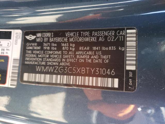 Photo 10 from auction – 2011 MINI COOPER S C with VIN WMWZG3C5XBTY31046