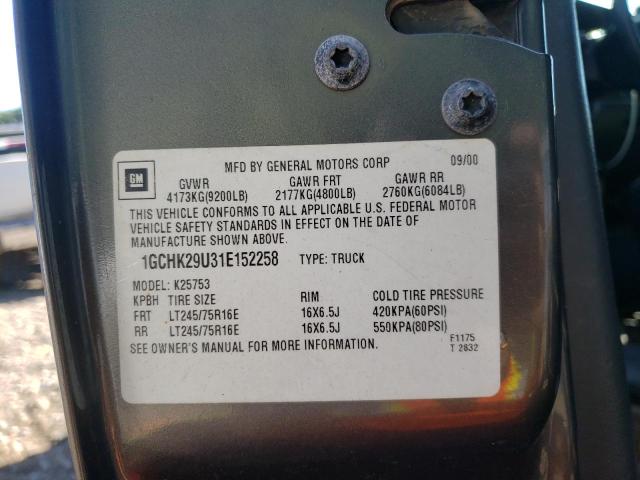 Photo 10 from auction – 2001 CHEVROLET SILVERADO with VIN 1GCHK29U31E152258