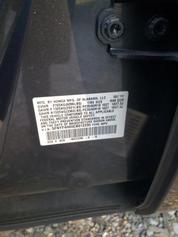 Photo 10 from auction – 2012 HONDA PILOT EXL with VIN 5FNYF4H65CB012295