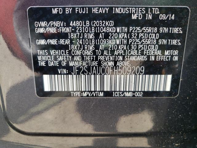 Photo 10 from auction – 2015 SUBARU FORESTER 2 with VIN JF2SJAUC0FH509209