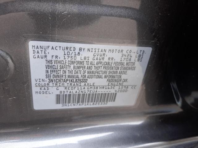 Photo 10 from auction – 2019 NISSAN VERSA S with VIN 3N1CN7AP1KL825332