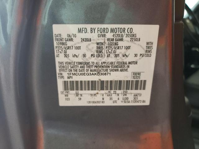 Фото 10 с аукциона – 2010 FORD ESCAPE LIM с VIN 1FMCU0EG3AKD30871