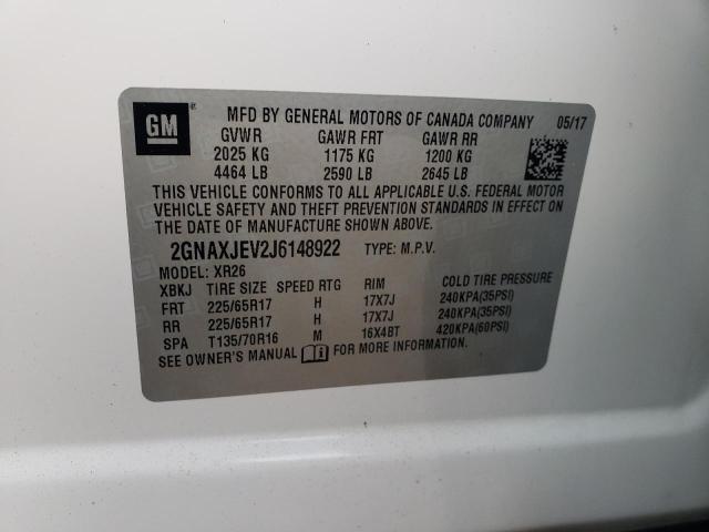 Photo 10 from auction – 2018 CHEVROLET EQUINOX LT with VIN 2GNAXJEV2J6148922