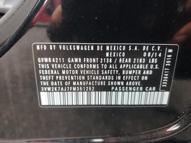 Photo 10 from auction – 2015 VOLKSWAGEN JETTA BASE with VIN 3VW2K7AJ7FM351252