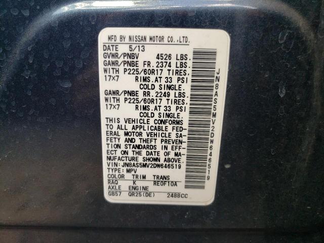 Photo 10 from auction – 2013 NISSAN ROGUE S with VIN JN8AS5MV2DW646519