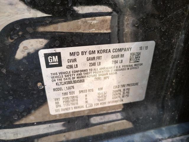 Photo 10 from auction – 2020 CHEVROLET TRAX LS with VIN KL7CJKSB0LB045868