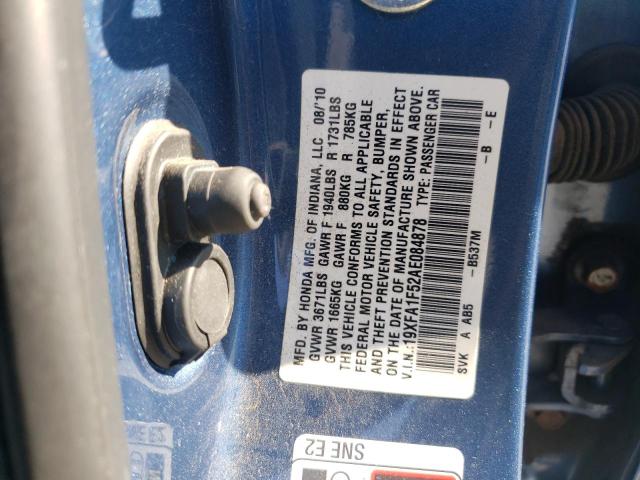 Photo 10 from auction – 2010 HONDA CIVIC LX with VIN 19XFA1F52AE084878