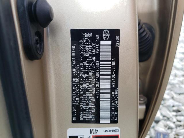 Photo 10 from auction – 2010 TOYOTA CAMRY BASE with VIN 4T1BF3EK1AU090588