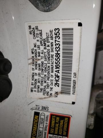 Photo 10 from auction – 2008 HONDA CIVIC with VIN 2HGFA16558H337353