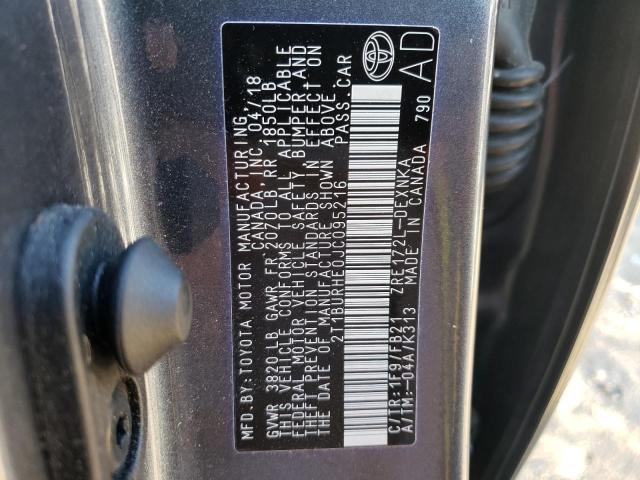Photo 10 from auction – 2018 TOYOTA COROLLA L with VIN 2T1BURHE0JC095216