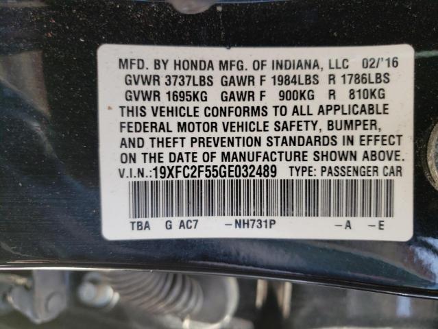 Photo 10 from auction – 2016 HONDA CIVIC LX with VIN 19XFC2F55GE032489