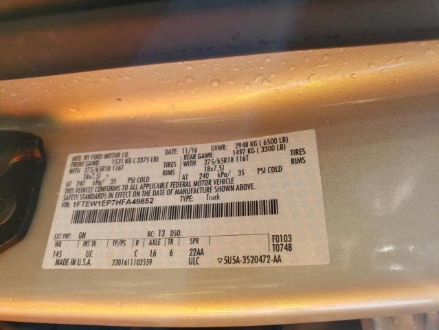 Photo 10 from auction – 2017 FORD F150 SUPER with VIN 1FTEW1EP7HFA49852
