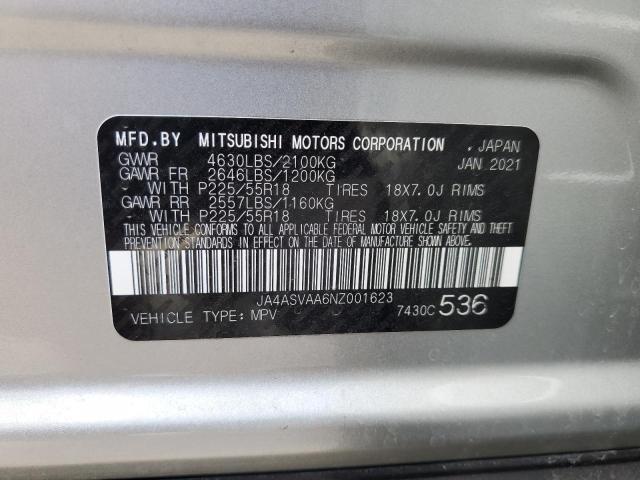 Photo 10 from auction – 2022 MITSUBISHI ECLIPSE CR with VIN JA4ASVAA6NZ001623