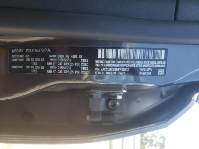 Photo 10 from auction – 2017 JEEP RENEGADE T with VIN ZACCJBCB3HPF89912