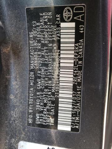 Foto 10 de la subasta – 2013 TOYOTA COROLLA BA con VIN 2T1BU4EE2DC110214