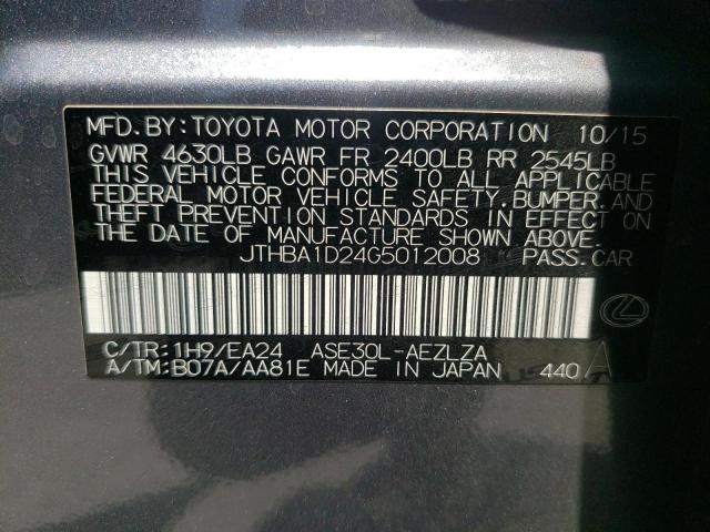 Photo 10 from auction – 2016 LEXUS IS 200T with VIN JTHBA1D24G5012008