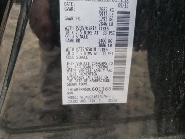 Photo 10 from auction – 2013 NISSAN PATHFINDER with VIN 5N1AR2MM6DC601366