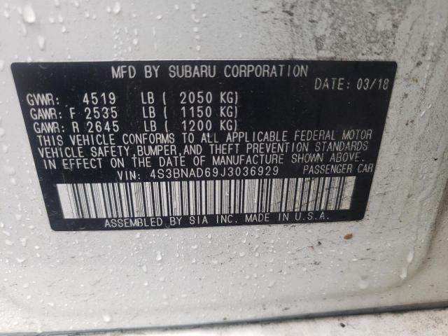 Photo 10 from auction – 2018 SUBARU LEGACY 2.5 with VIN 4S3BNAD69J3036929