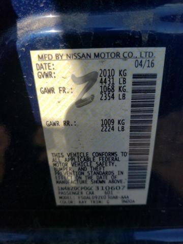Photo 10 from auction – 2016 NISSAN LEAF SV with VIN 1N4BZ0CP0GC310607