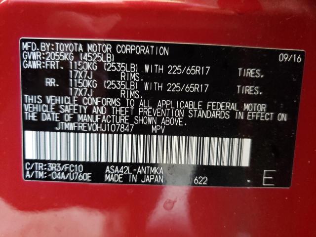 Photo 10 from auction – 2017 TOYOTA RAV4 XLE with VIN JTMWFREV0HJ107847