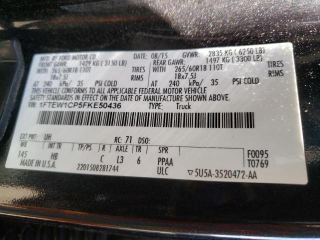 Photo 10 from auction – 2015 FORD F150 SUPER with VIN 1FTEW1CP5FKE50436