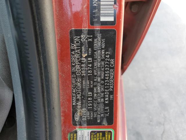 Photo 10 from auction – 2008 KIA RIO BASE with VIN KNADE123486377243