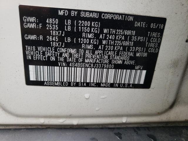 Photo 10 from auction – 2018 SUBARU OUTBACK 3. with VIN 4S4BSENC8J3379800