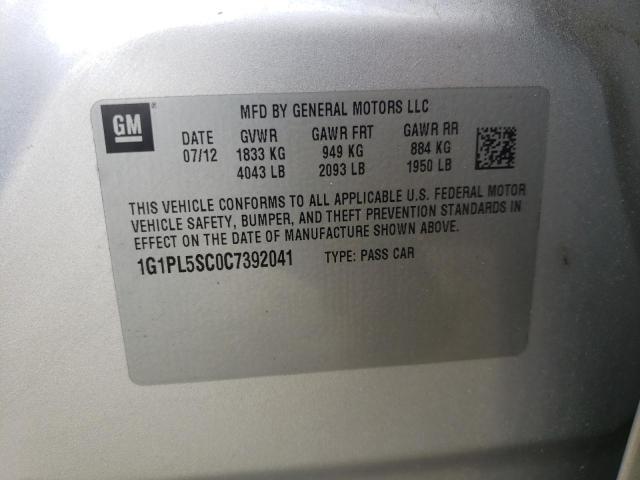 Photo 10 from auction – 2012 CHEVROLET CRUZE LT with VIN 1G1PL5SC0C7392041