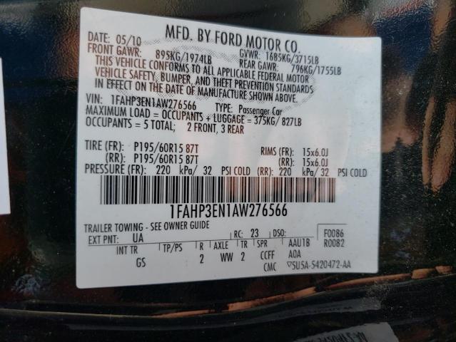 Photo 10 from auction – 2010 FORD FOCUS S with VIN 1FAHP3EN1AW276566