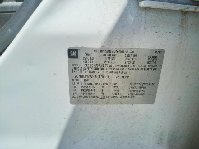 Photo 10 from auction – 2010 CHEVROLET EQUINOX LT with VIN 2CNALPEW9A6375567