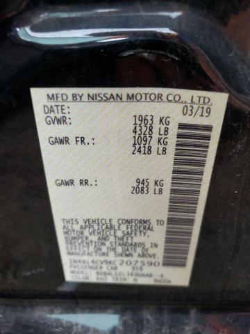 Photo 10 from auction – 2019 NISSAN ALTIMA SR with VIN 1N4BL4CV9KC207590