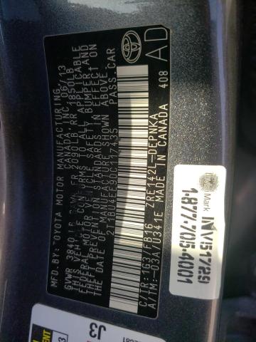Photo 10 from auction – 2013 TOYOTA COROLLA BA with VIN 2T1BU4EE9DC117435