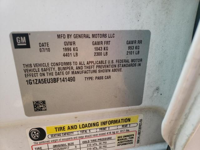 Photo 10 from auction – 2011 CHEVROLET MALIBU LS with VIN 1G1ZA5EU3BF141490