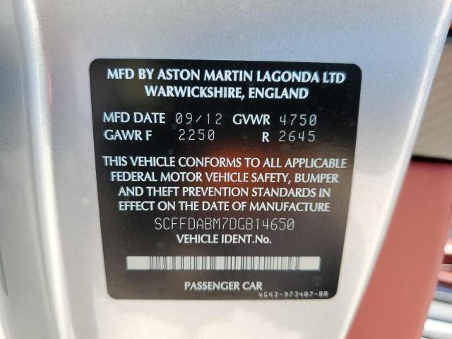 Photo 10 from auction – 2013 ASTON MARTIN DB9 with VIN SCFFDABM7DGB14650