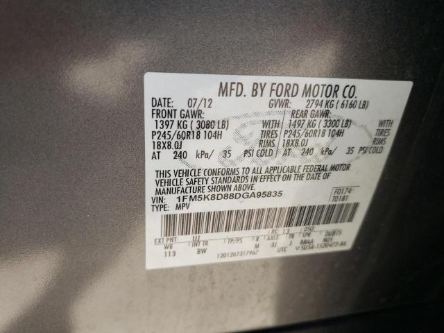 Photo 10 from auction – 2013 FORD EXPLORER X with VIN 1FM5K8D88DGA95835