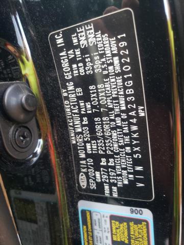 Photo 10 from auction – 2011 KIA SORENTO SX with VIN 5XYKW4A23BG102291